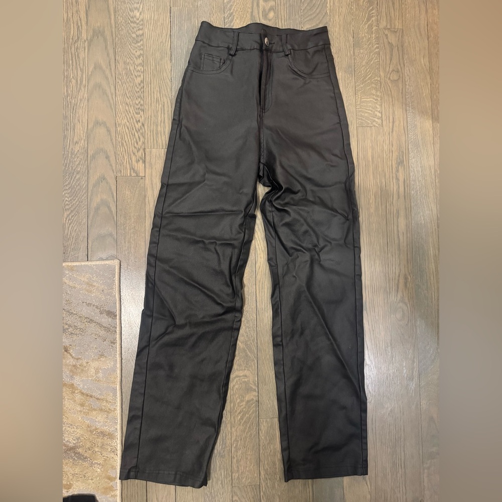 Faux leather pants